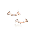 T Smile Hoop Stud Earrings
