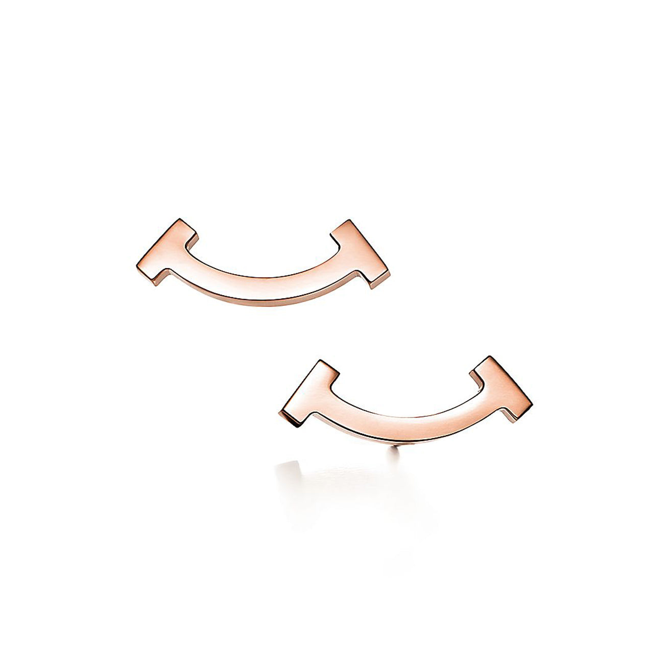 T Smile Hoop Stud Earrings
