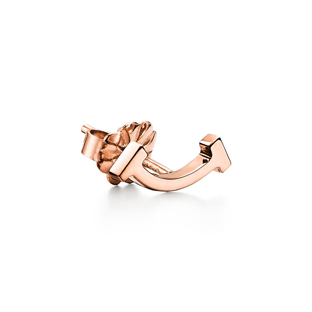 T Smile Hoop Stud Earrings