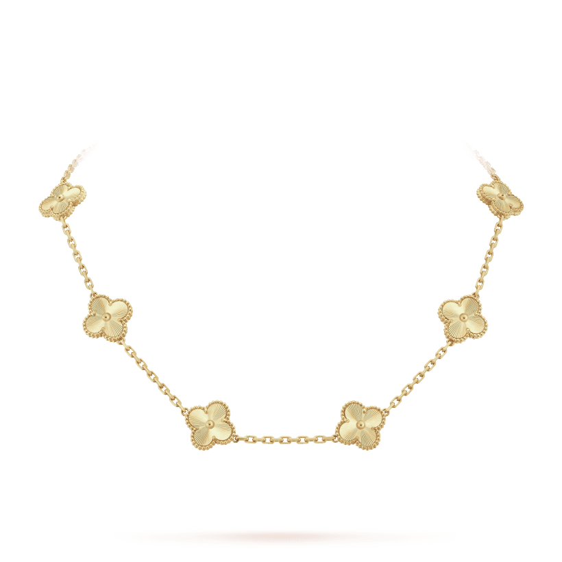 Vintage Alhambra 10 Motifs Necklace Engraved