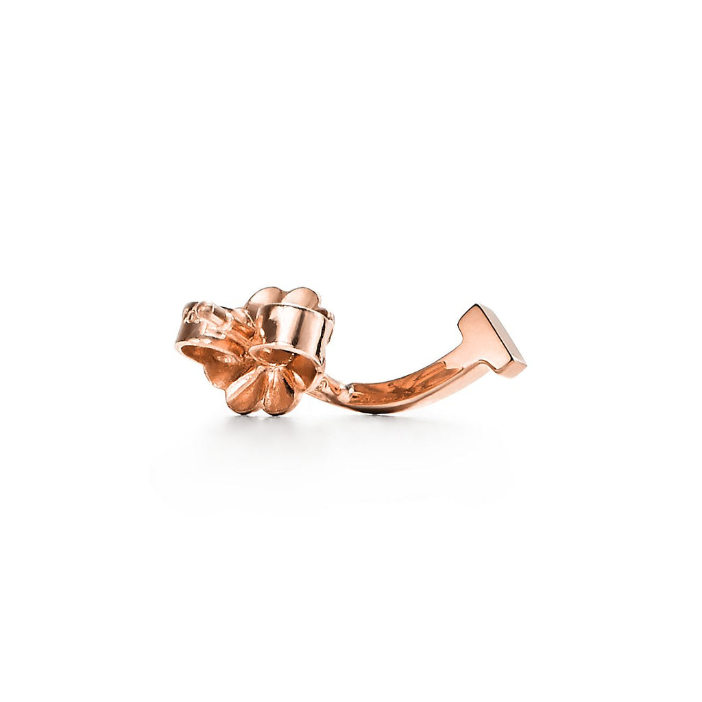 T Smile Hoop Stud Earrings