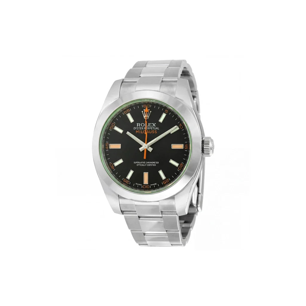 Milgauss Domed Bezel Green Crystal Oyster Bracelet Unisex Watch