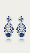 Platinum Sapphire Statement Earrings