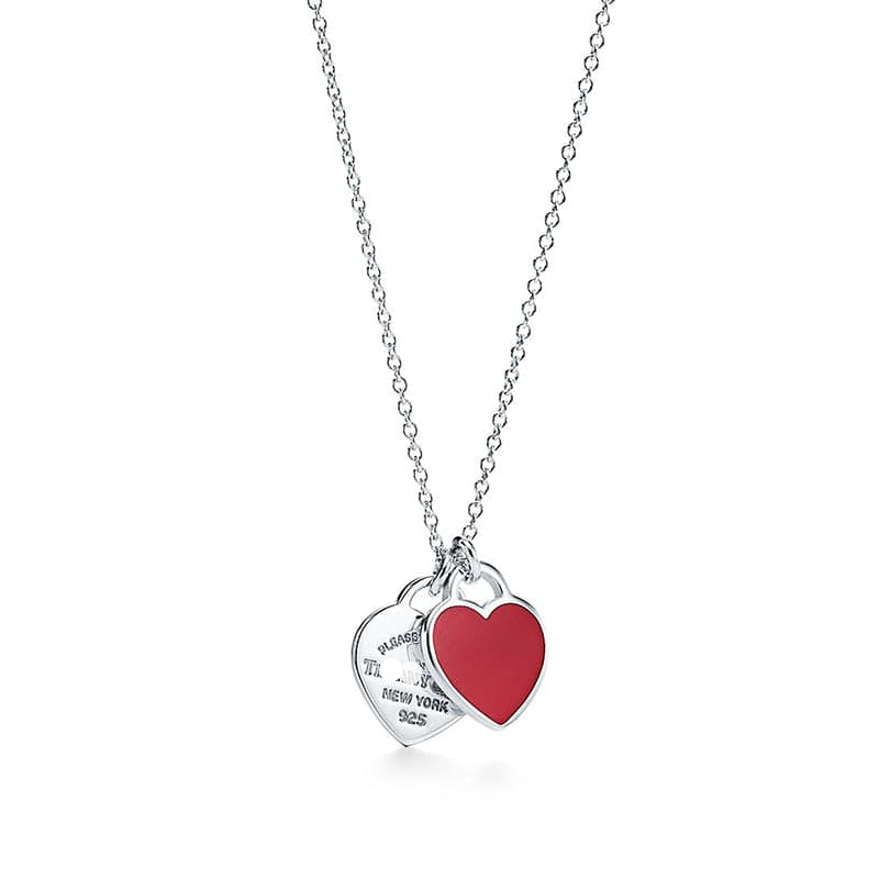 Double Heart Tag Necklace