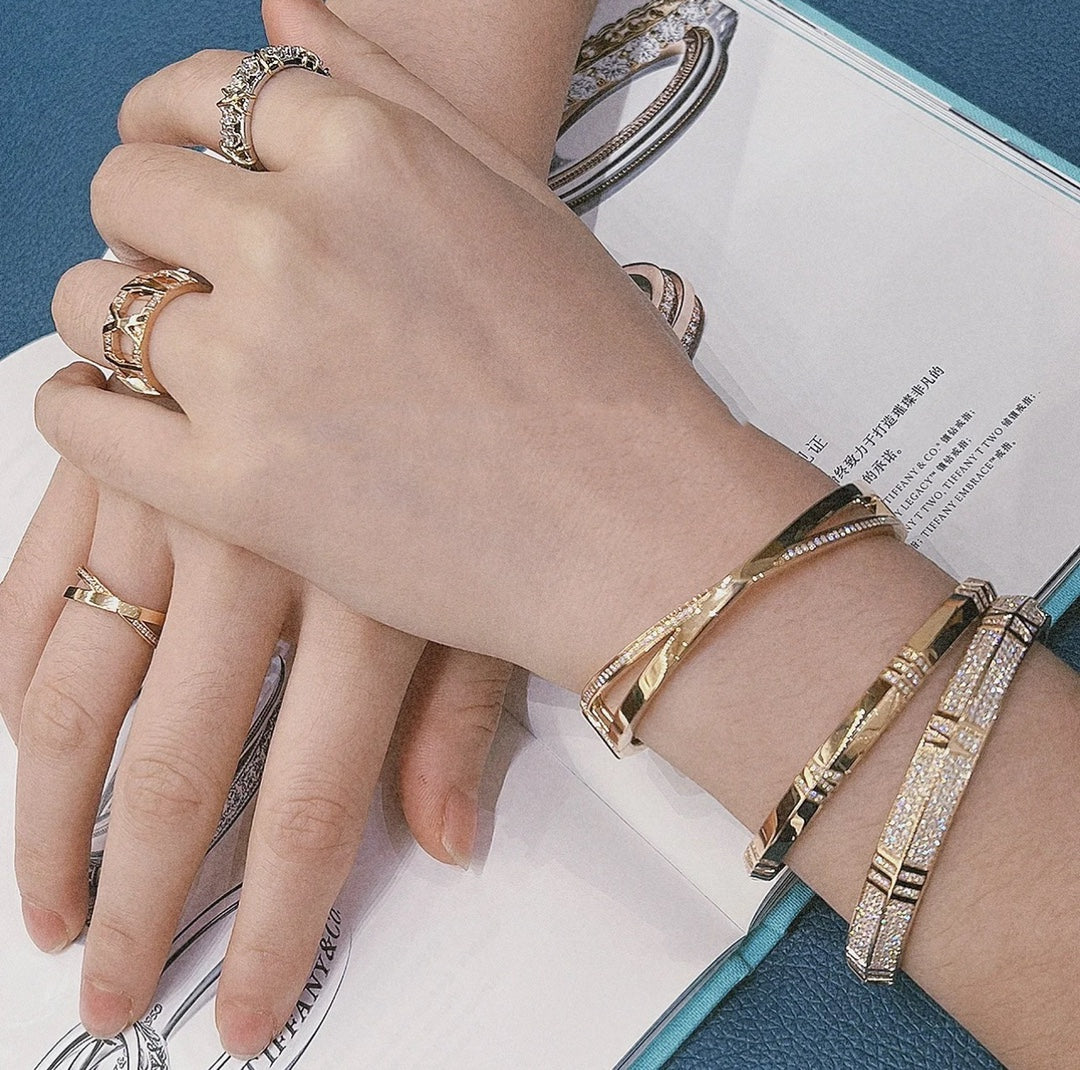 Atlas X Narrow Hinged Bangle Bracelet