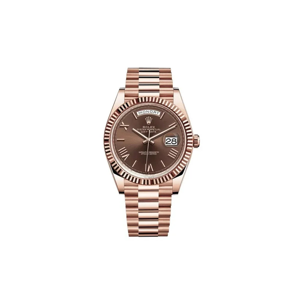 Day-Date Automatic Watch Fluted Bezel Design