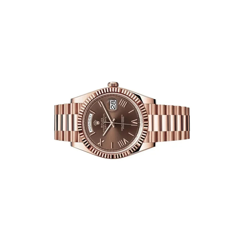 Day-Date Automatic Watch Fluted Bezel Design