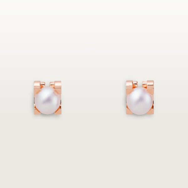 C Shaped Pearl Stud Earrings