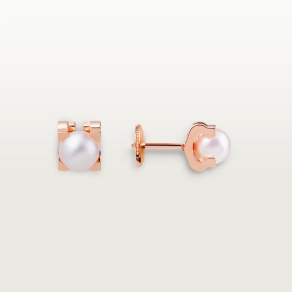 C Shaped Pearl Stud Earrings