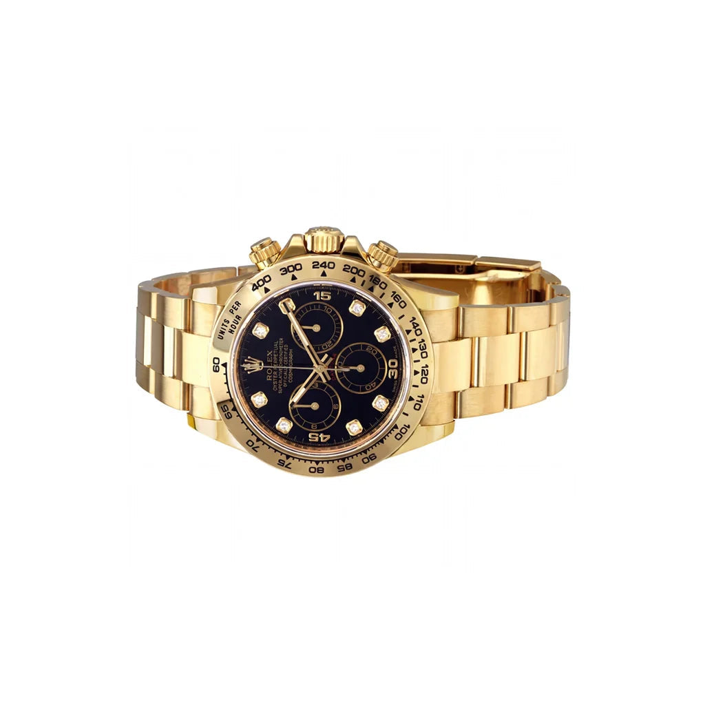 Chronograph Oyster Bracelet Watch With Tachymeter Bezel And Diamond Hour Markers