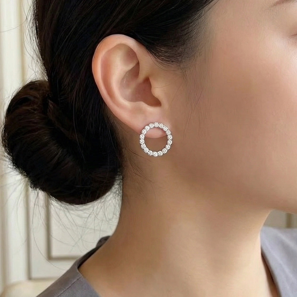 Circle Pavé Earrings