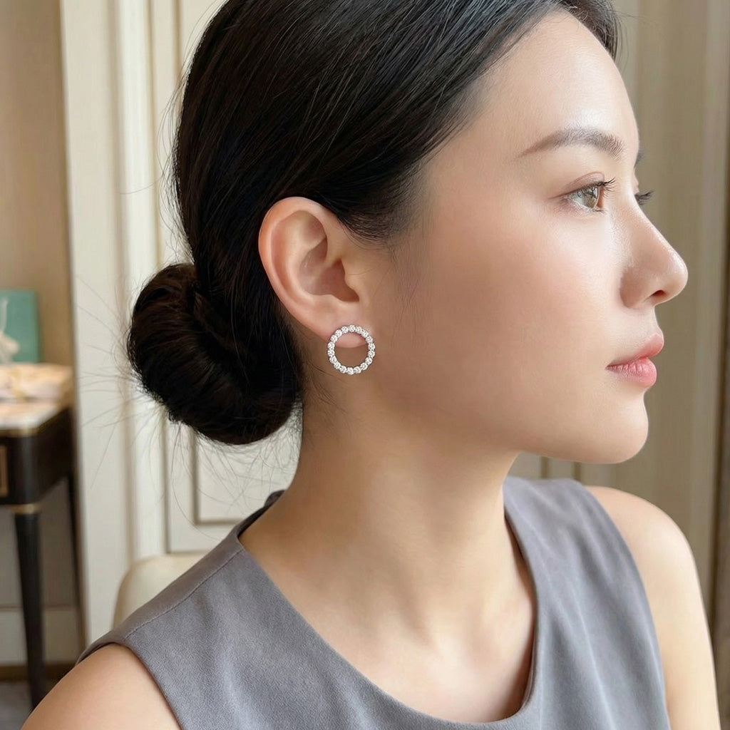 Circle Pavé Earrings