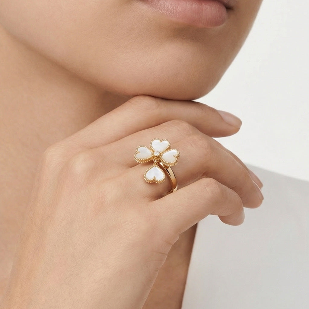 Clover Petal Mother Of Pearl Ring