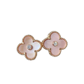 Clover Pink Mother Of Pearl Stud Earrings