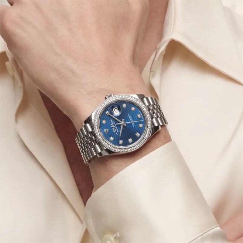 Datejust Automatic Watch With Diamond Hour Markers