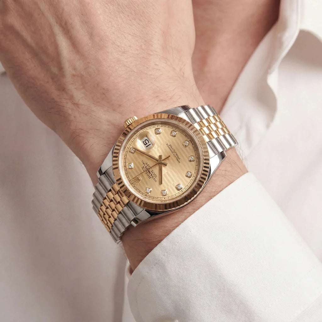 Datejust Automatic Watch With Fluted Bezel And Diamond Dial