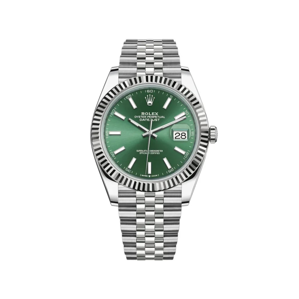 Datejust Automatic Watch With Fluted Bezel And Index Dial