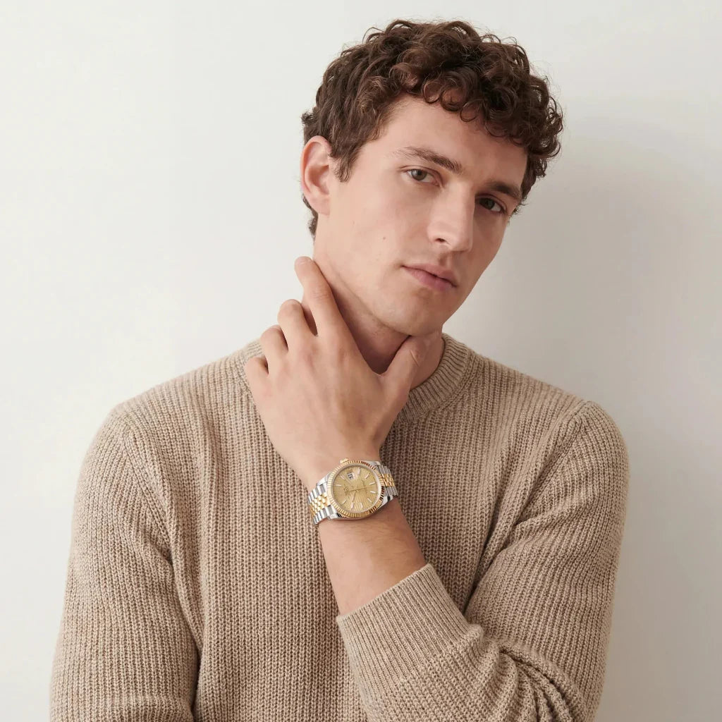 Datejust Fluted Motif Dial Men's Watch With Timeless Style