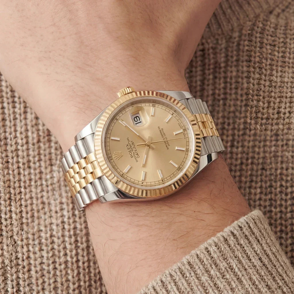 Datejust Fluted Motif Dial Men's Watch With Timeless Style