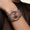 Datejust Inspired Automatic Women’s Watch With Diamond Dial And Fluted Bezel