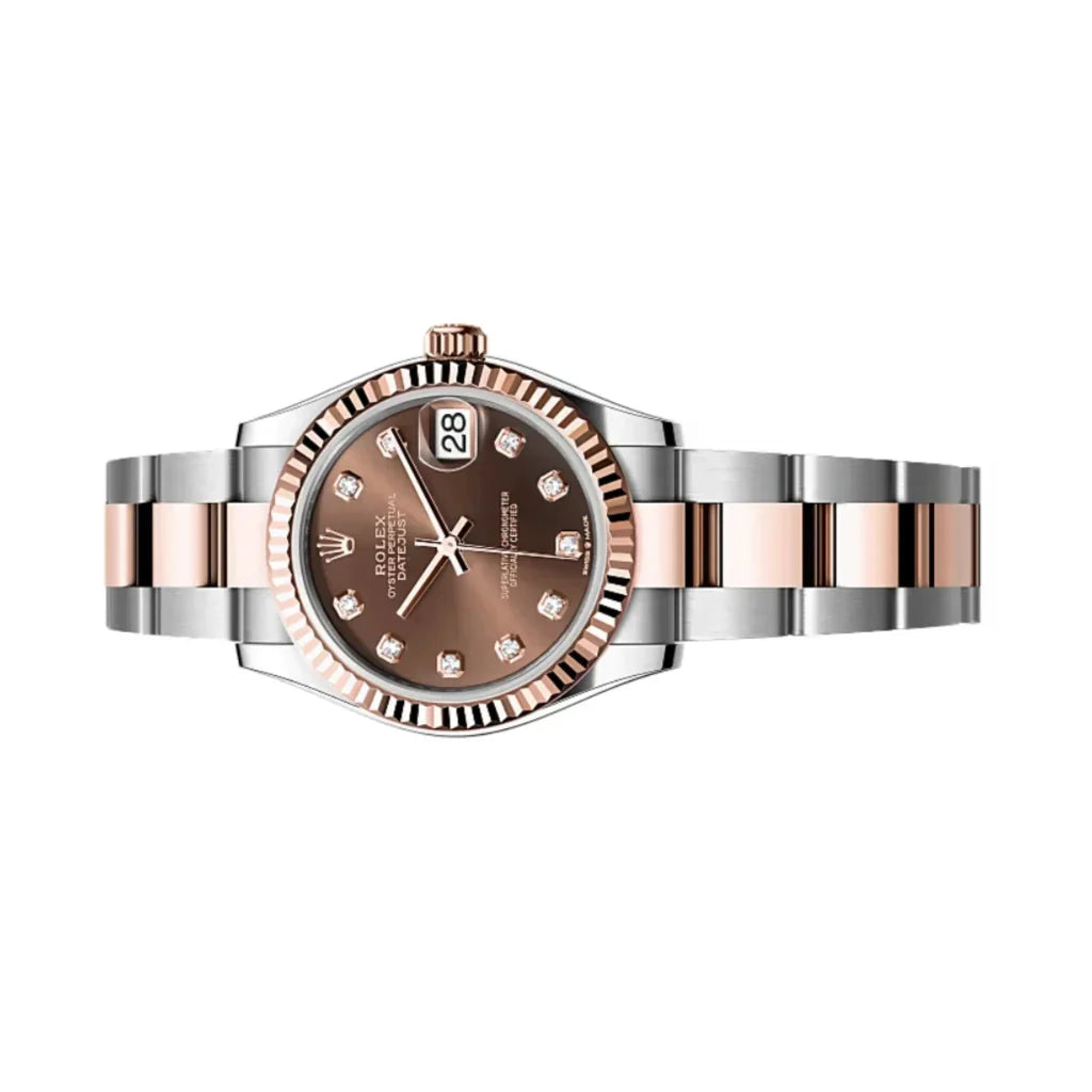 Datejust Inspired Automatic Women’s Watch With Diamond Dial And Fluted Bezel