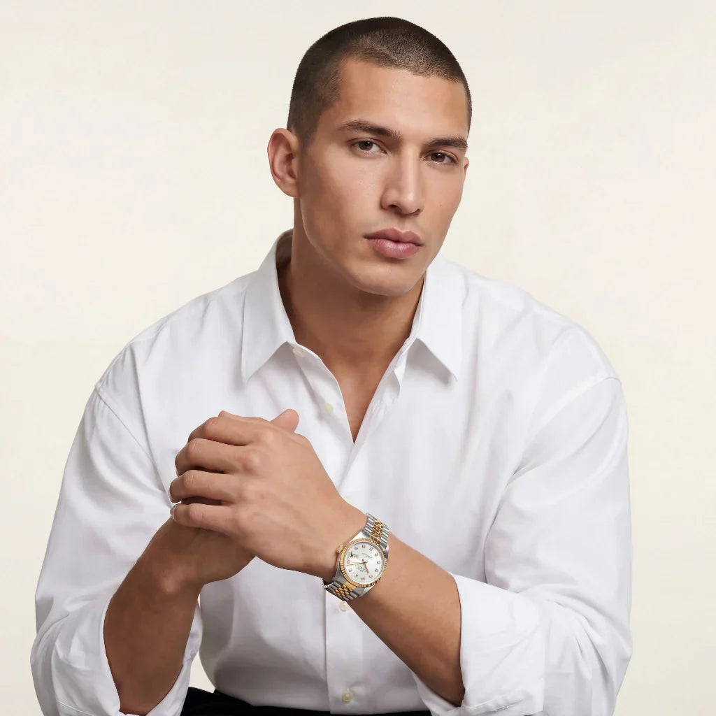 Datejust Men’s Watch With Fluted Bezel And Diamond Hour Markers