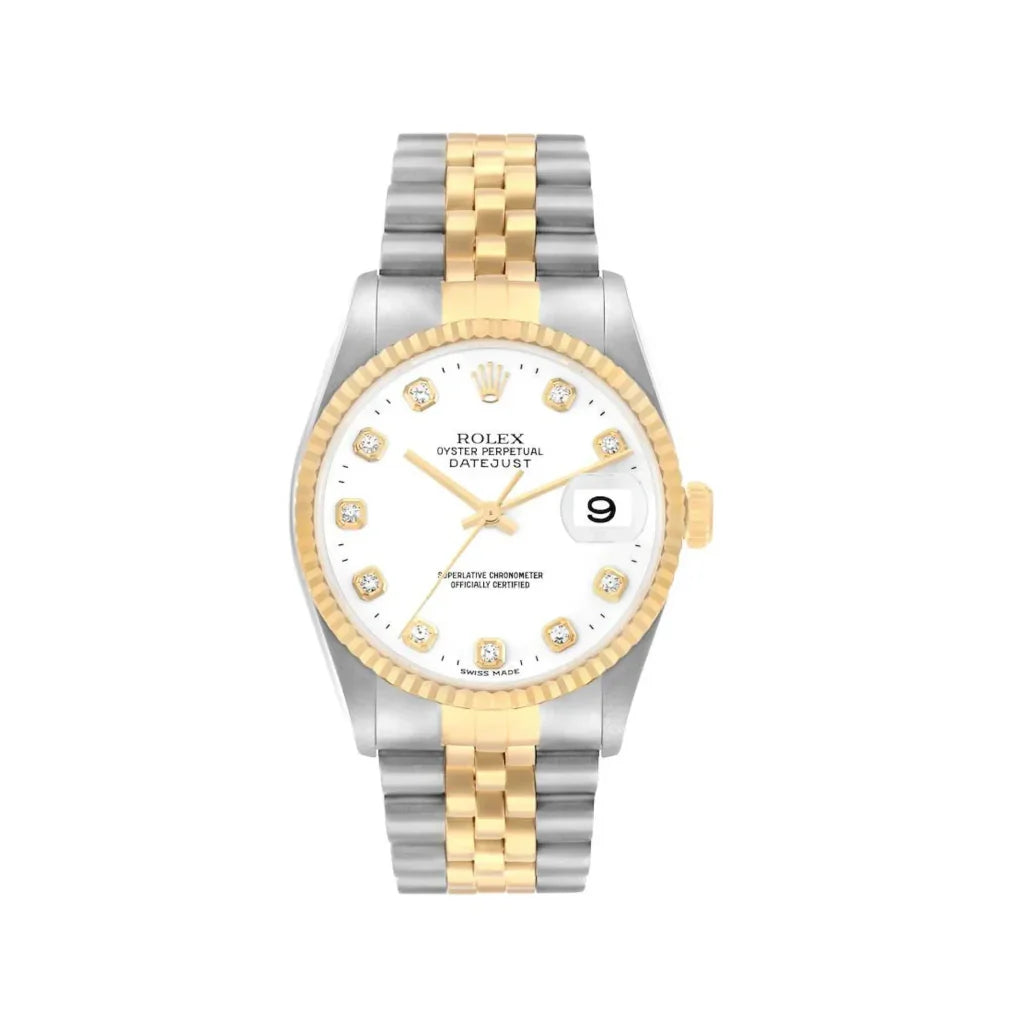 Datejust Men’s Watch With Fluted Bezel And Diamond Hour Markers