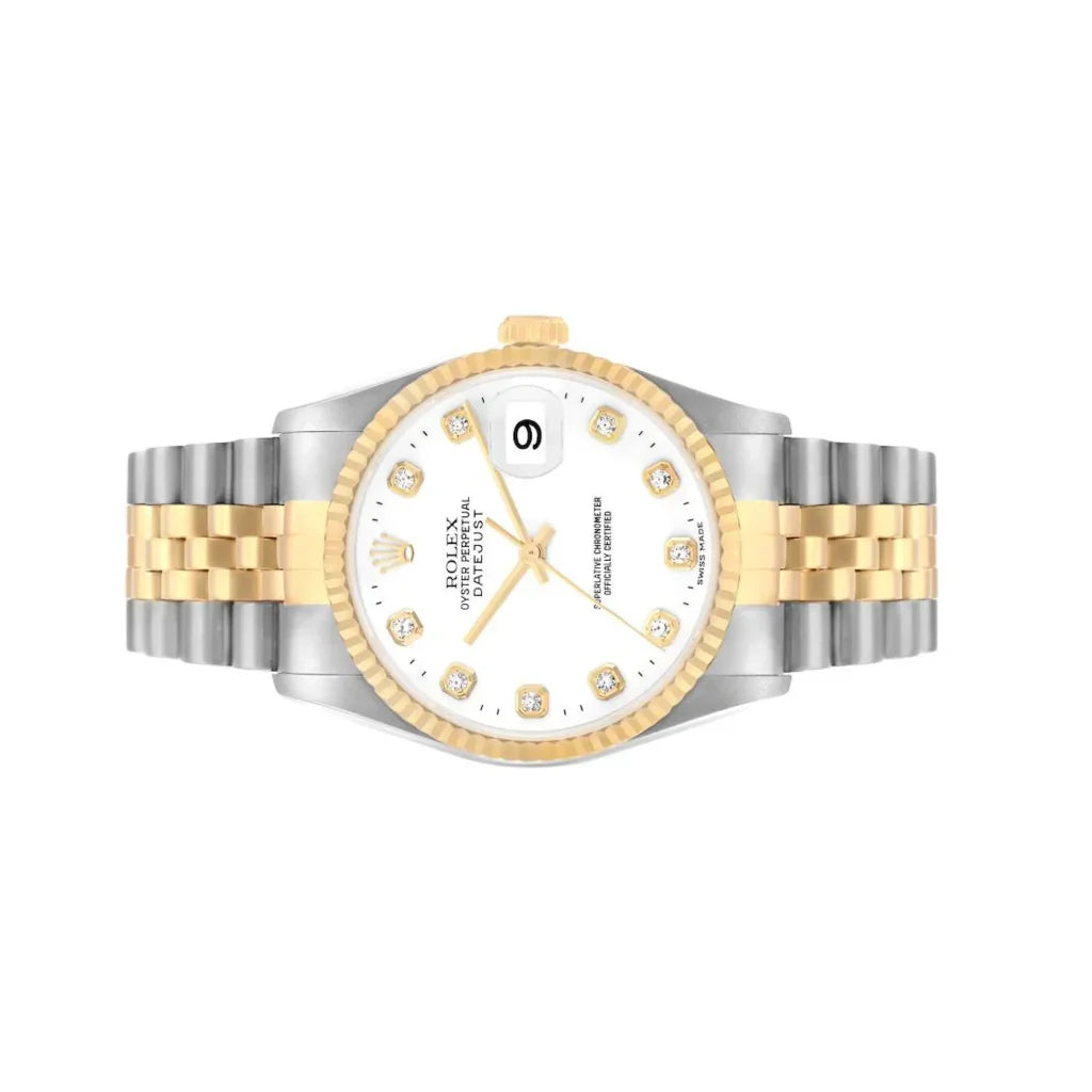 Datejust Men’s Watch With Fluted Bezel And Diamond Hour Markers