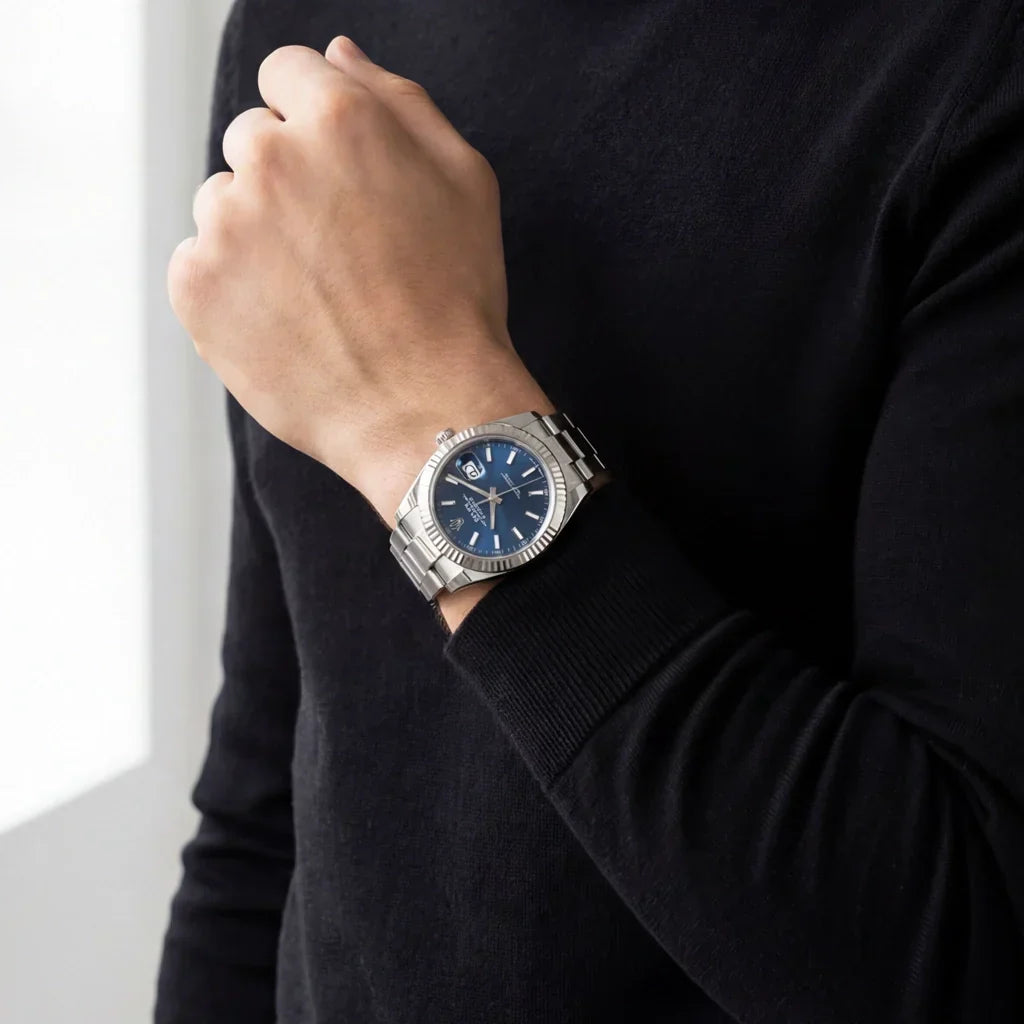 Datejust Men’s Watch With Blue Index Dial