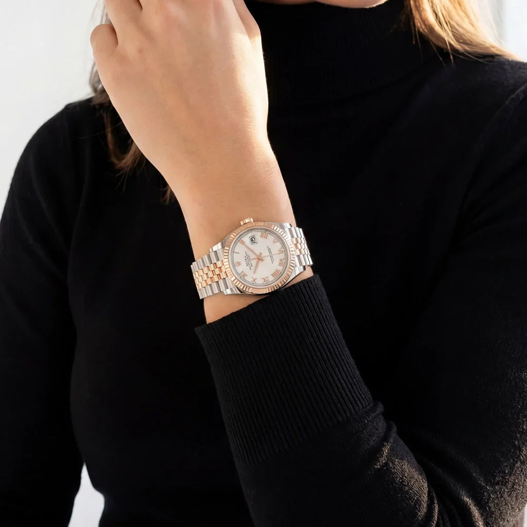 Datejust Women’s Watch With White Roman Dial