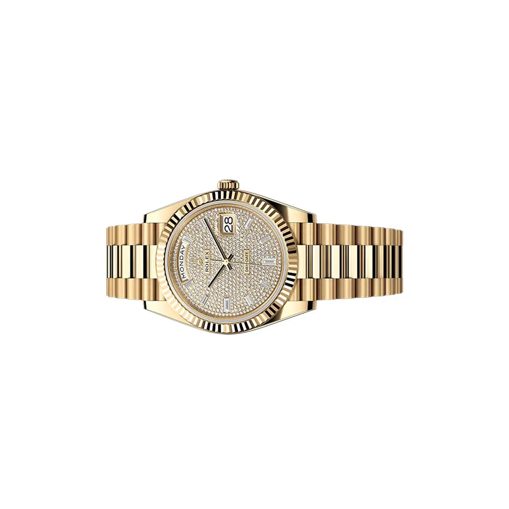 Day-Date Automatic Watch With Diamond-Paved Dial Design