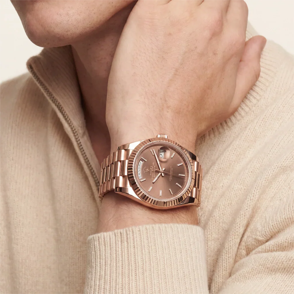 Day-Date Automatic Watch With Fluted Bezel Profile