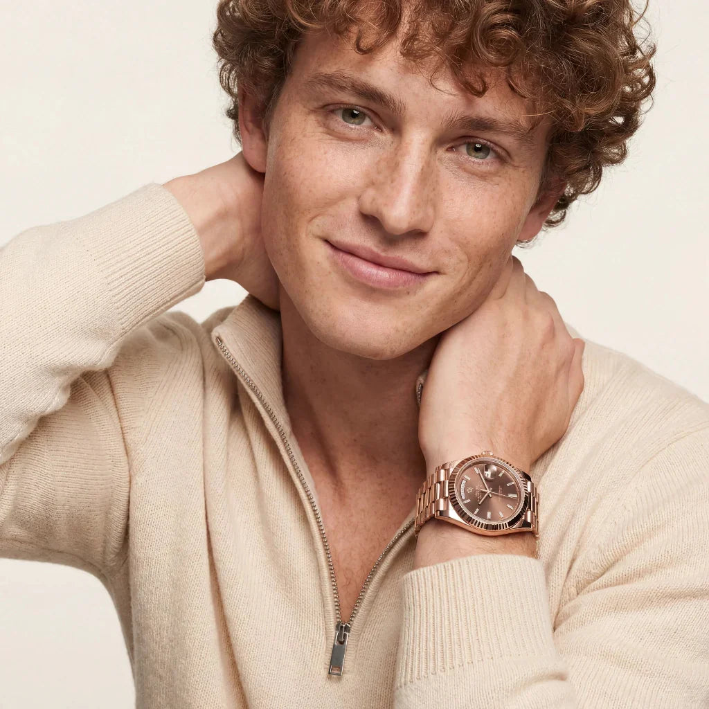 Day-Date Automatic Watch With Fluted Bezel Profile