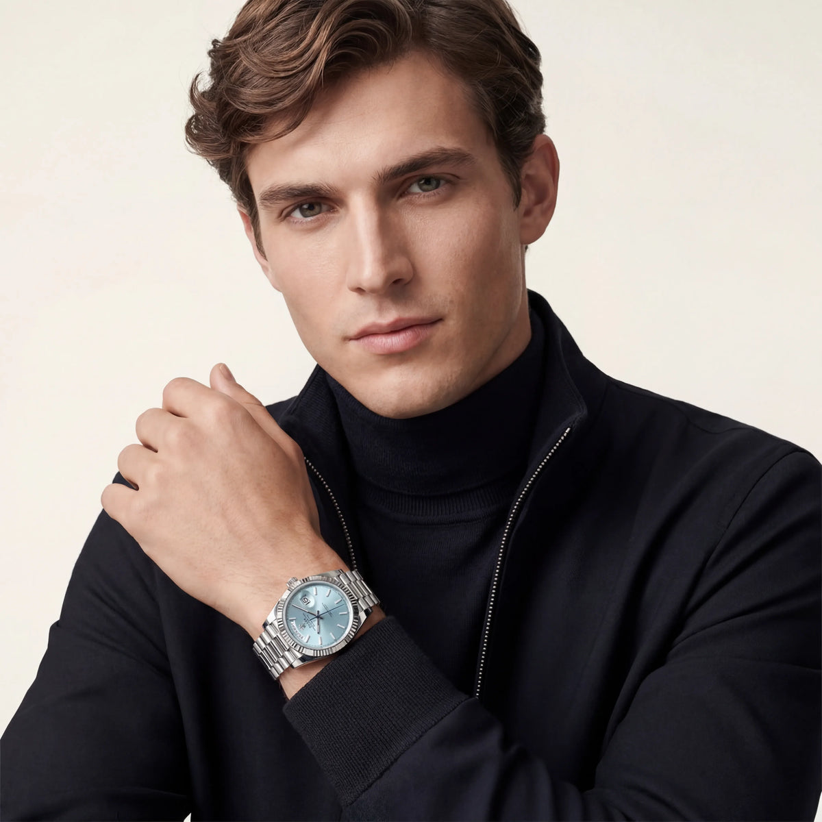 Day-Date Automatic Watch With Roman Numeral Dial
