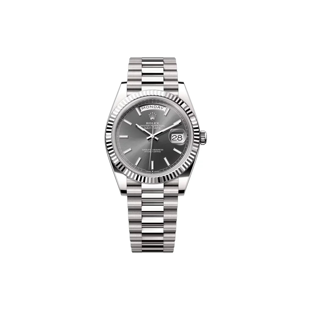 Day-Date Bezel Men’s Watch With Slate Dial