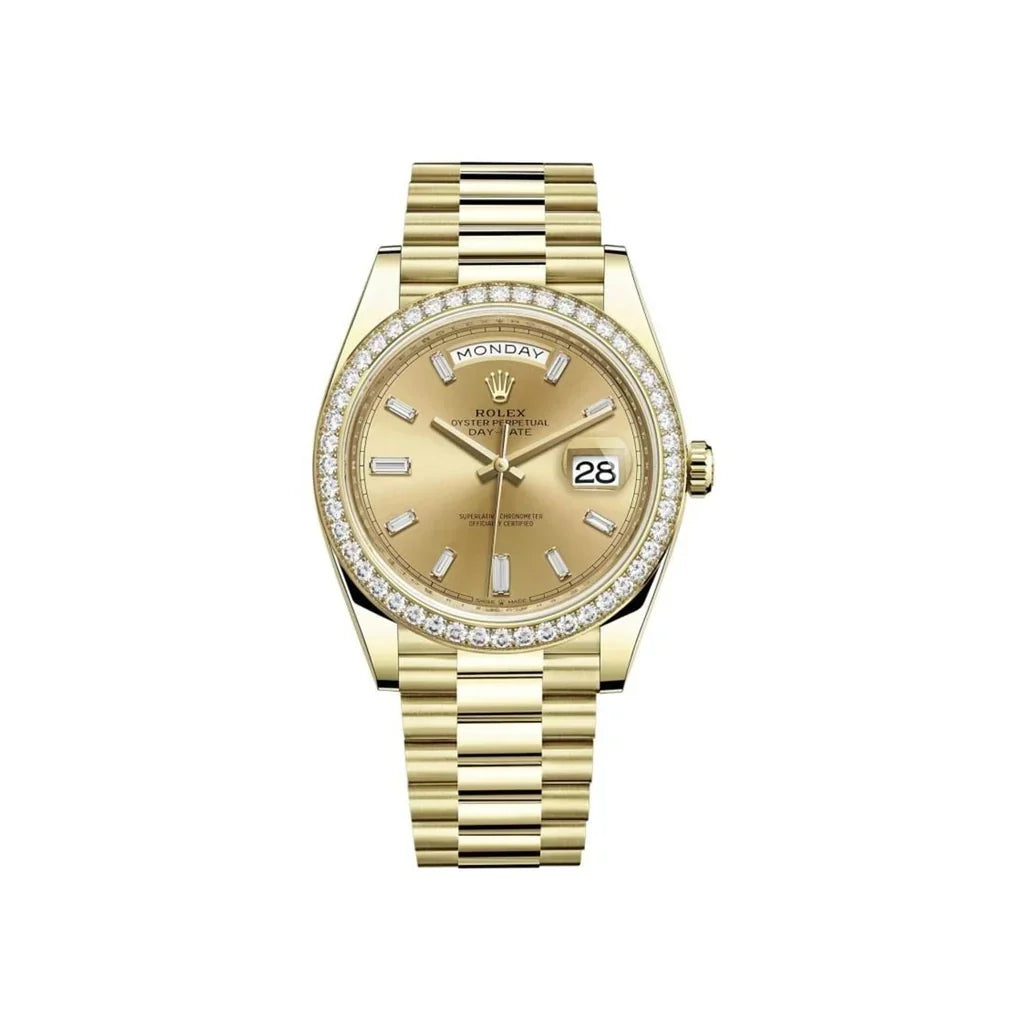 Day-date Champagne Dial Diamond Bezel Men's Watch