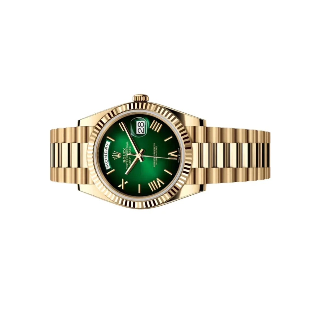 Day-date Classic Automatic Men’s Watch With Roman Numeral Dial And Fluted Bezel