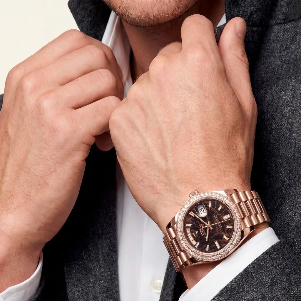 Day-Date Eisenkiesel Diamond Dial President Bracelet Automatic Men’s Watch