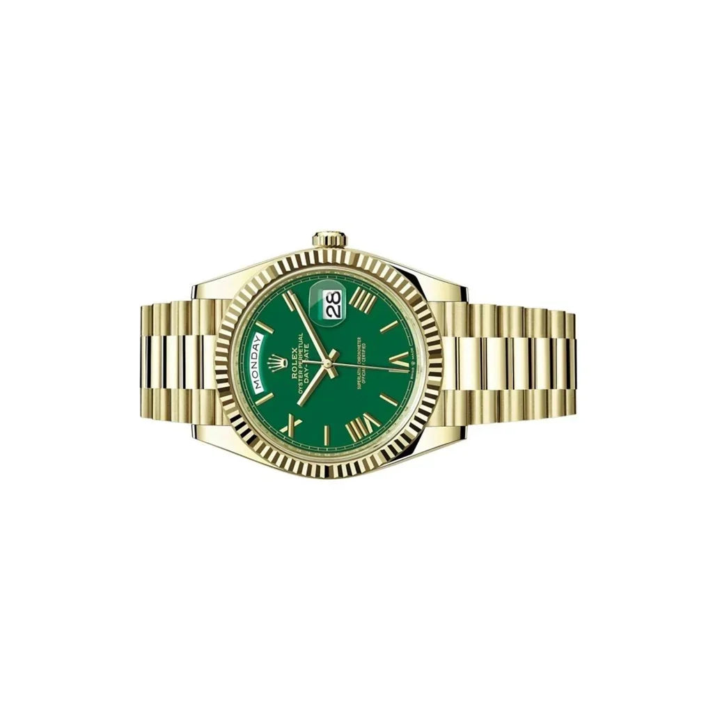 Day-date Green Roman Dial Men's Watch