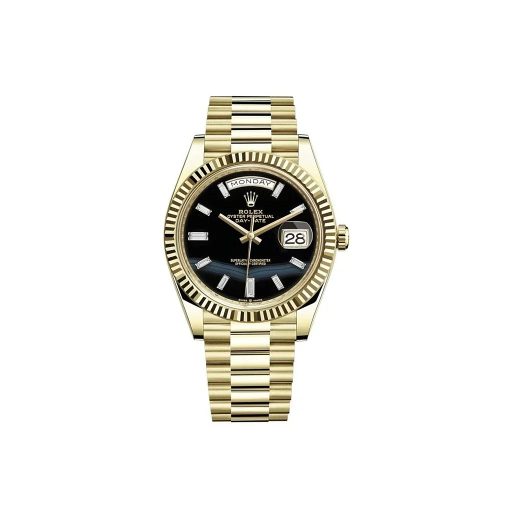 Day-date Onyx Diamond Dial Men's Watch