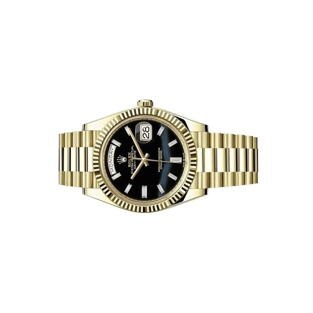 Day-date Onyx Diamond Dial Men's Watch