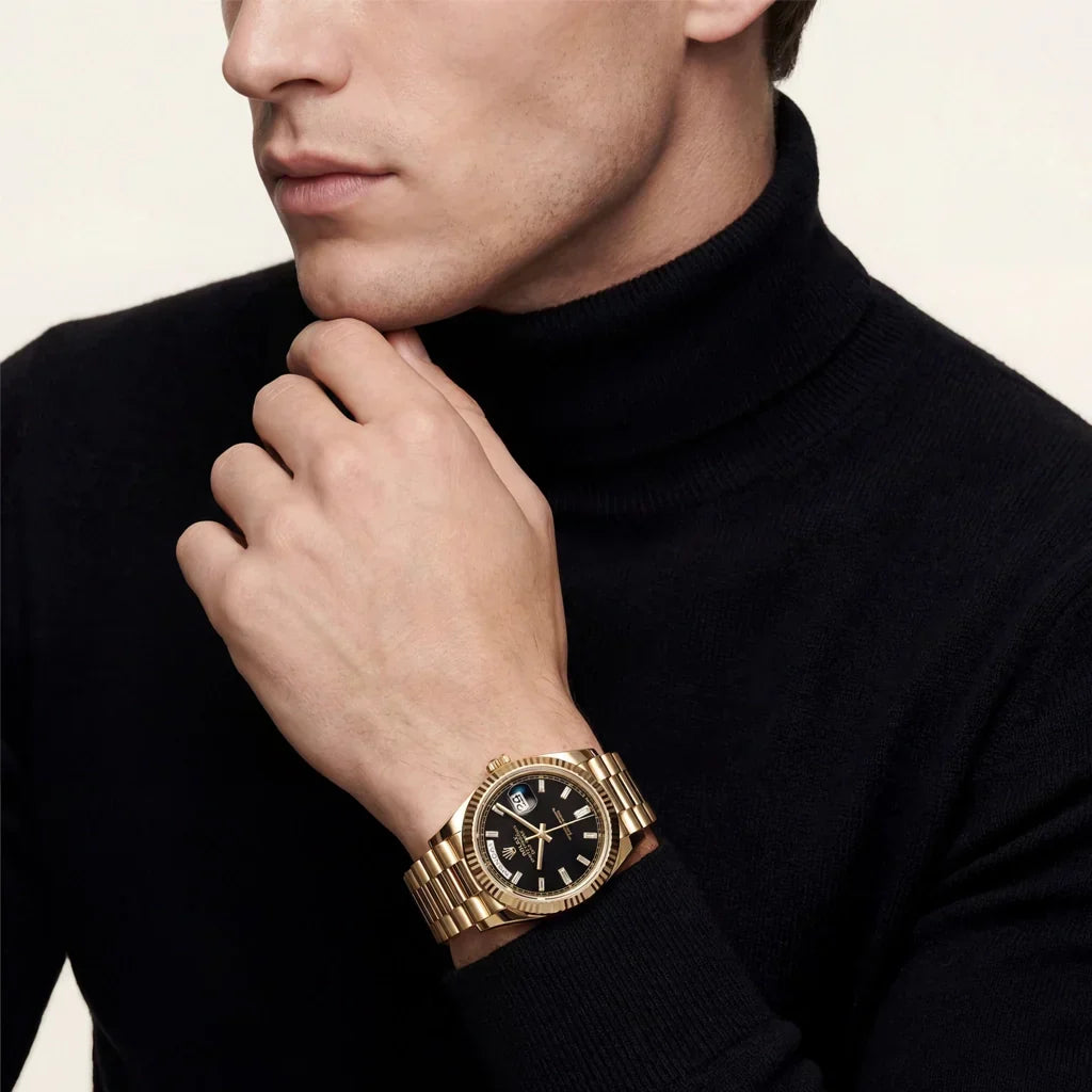 Day-date Onyx Diamond Dial Men's Watch