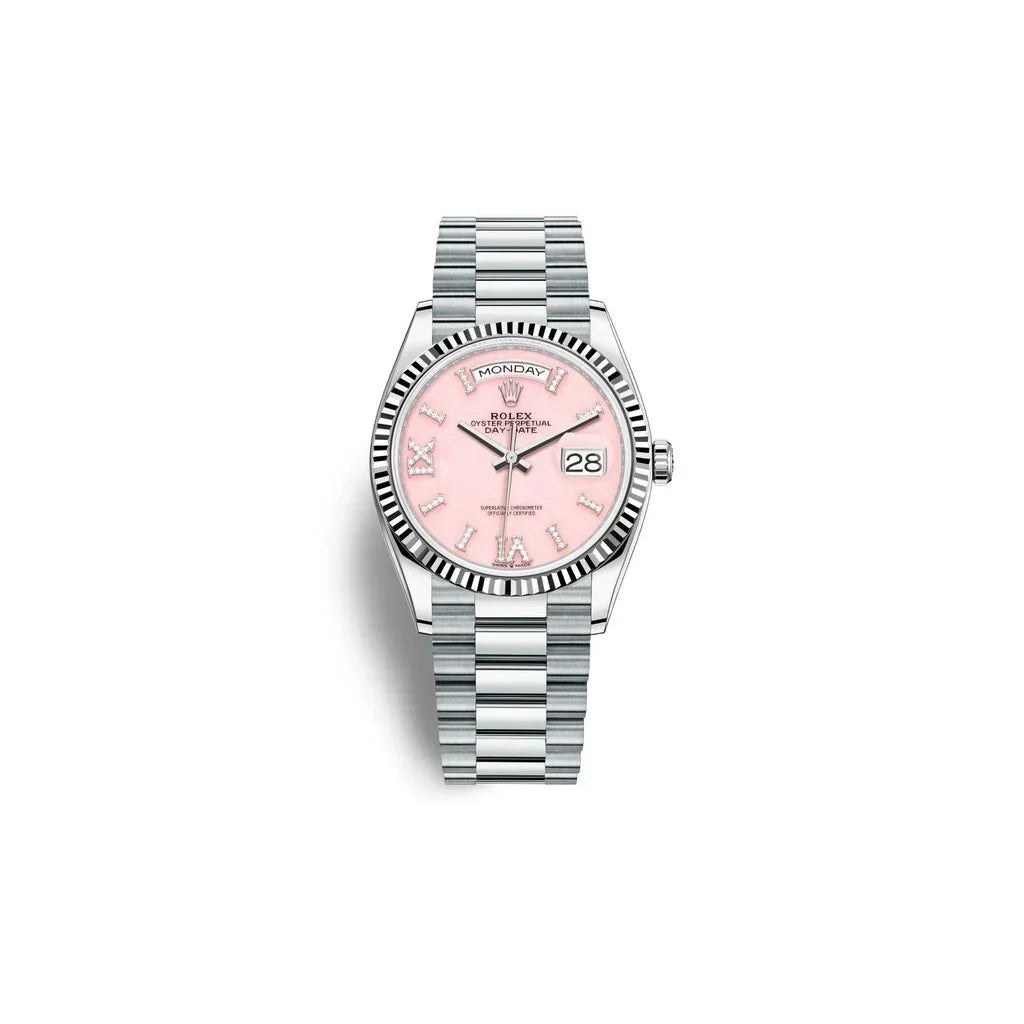 Day-date Platinum Dial Pink Mens Watch