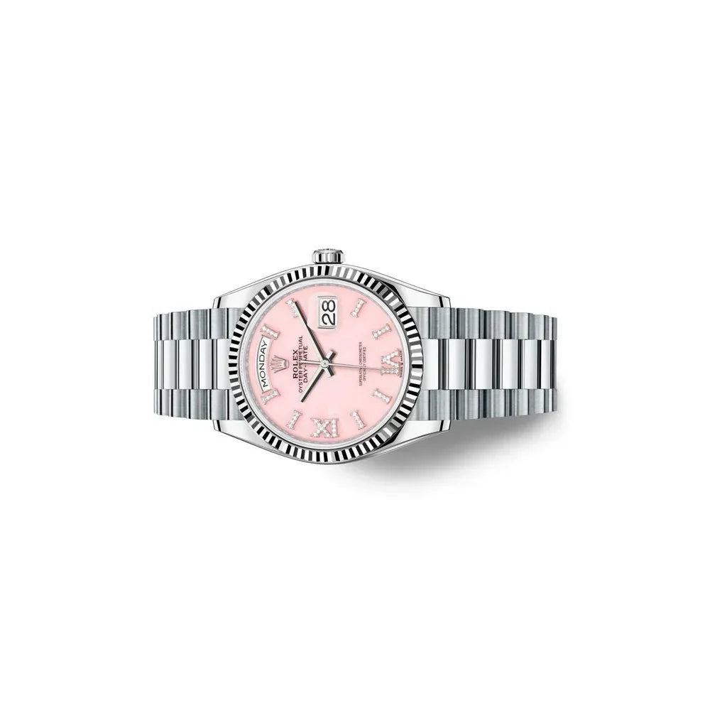 Day-date Platinum Dial Pink Mens Watch