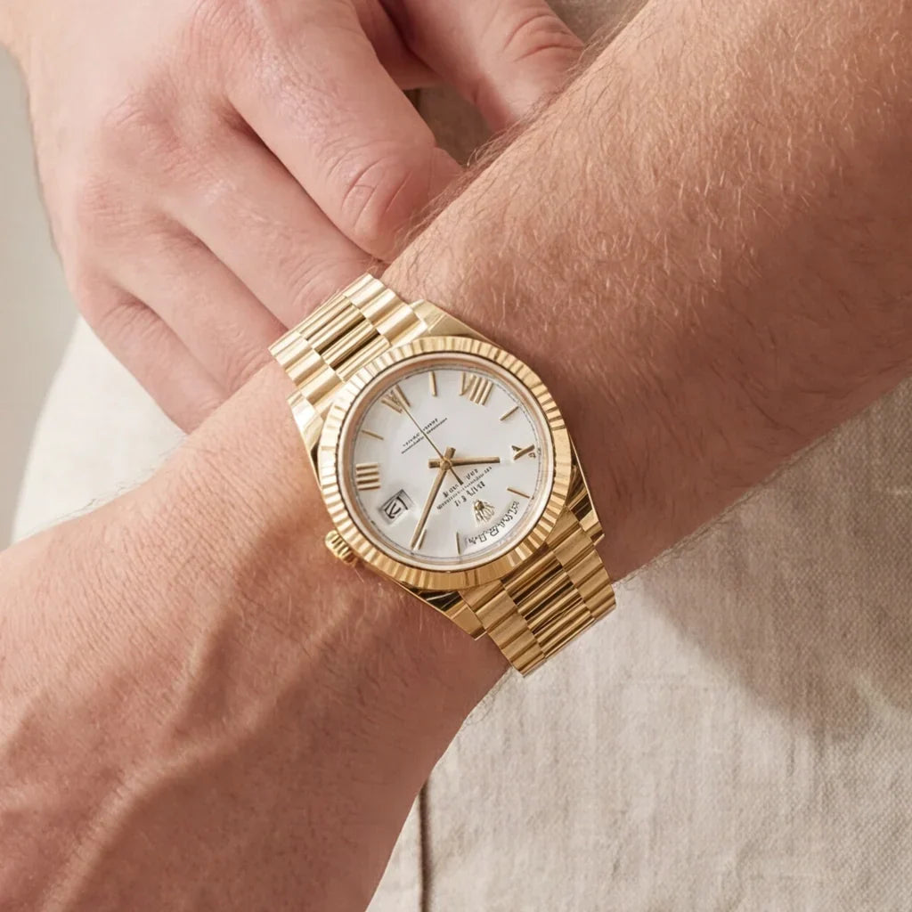 Day-date White Dial Men's President Watch