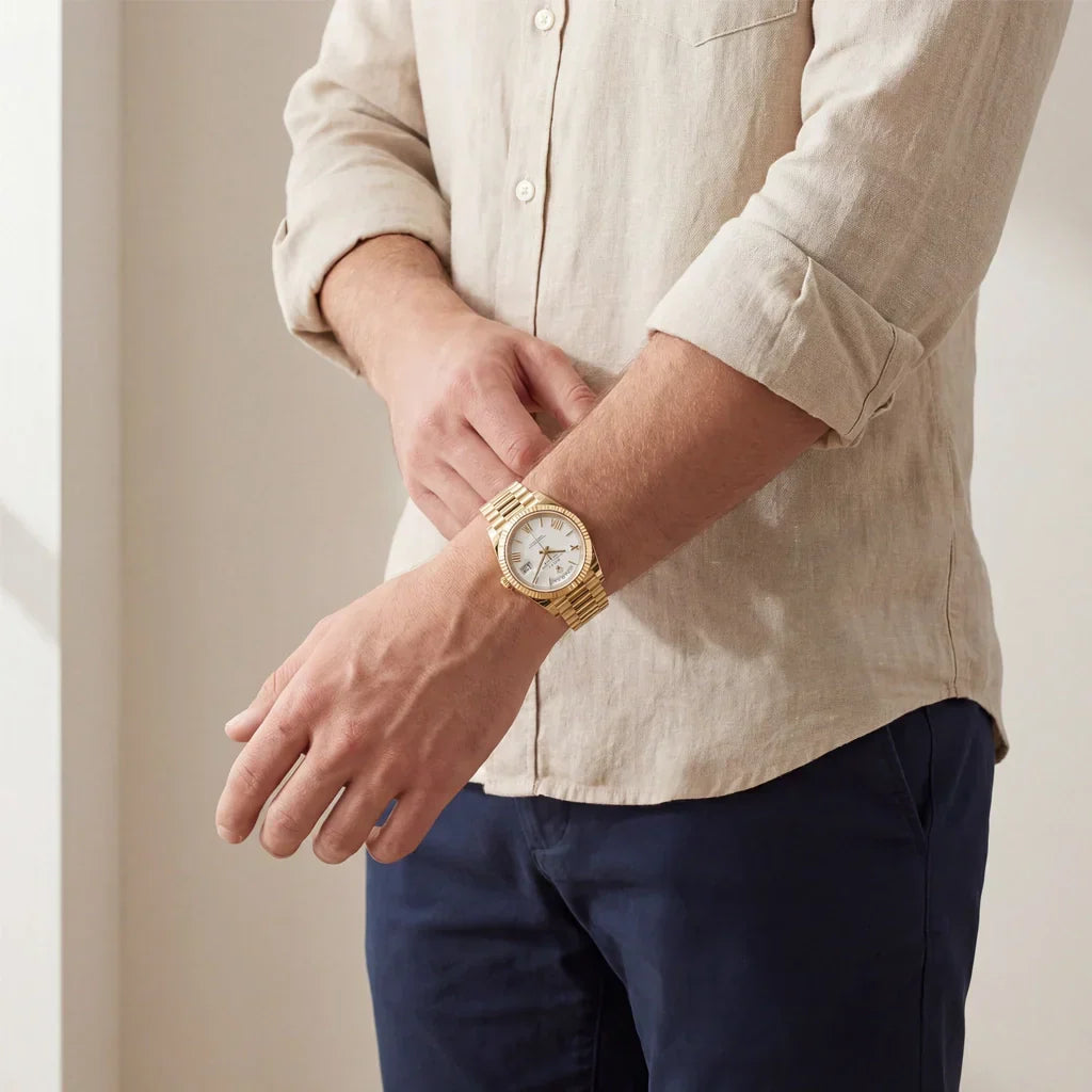 Day-date White Dial Men's President Watch