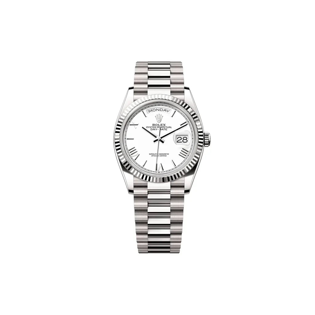 Day-Date White Dial Men's Watch