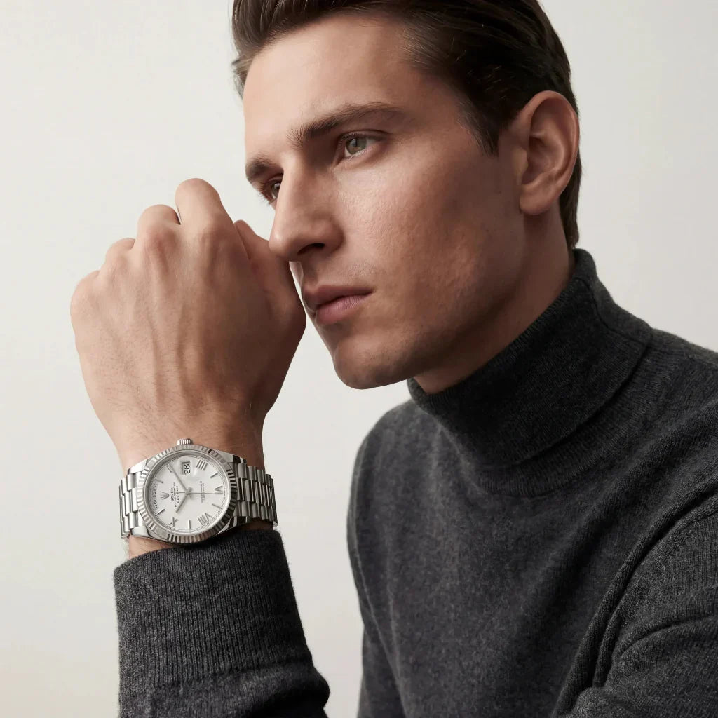 Day-Date White Dial Men's Watch