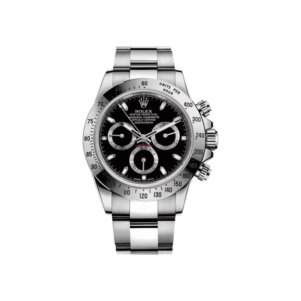 Daytona Black Dial Stainless Mens Watch
