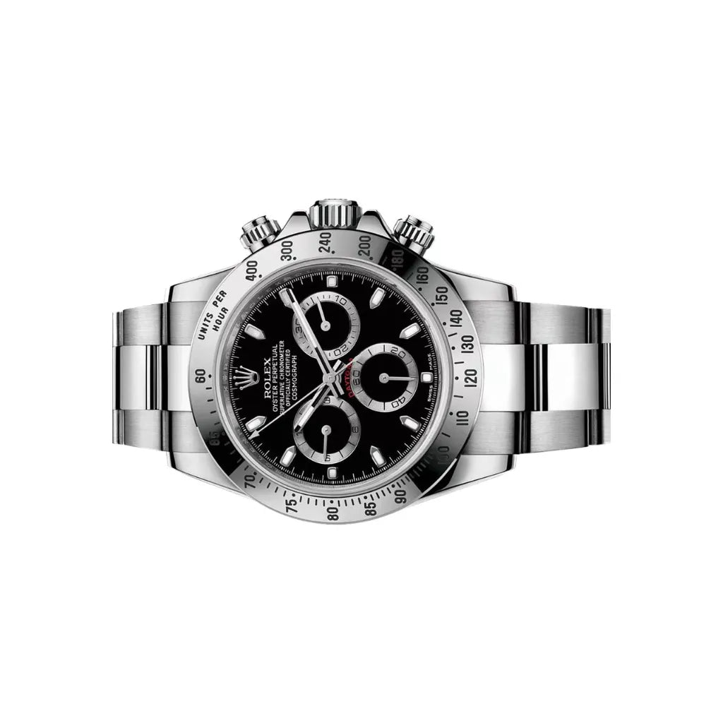 Daytona Black Dial Stainless Mens Watch
